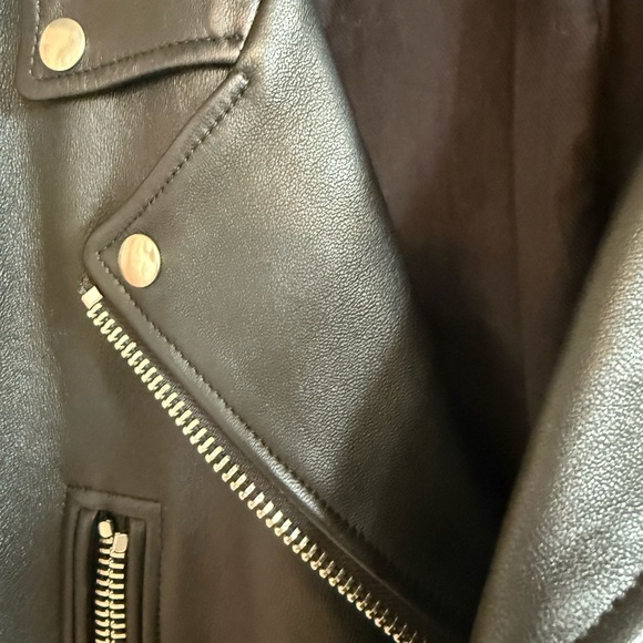 ACNE BLACK LEATHER JACKET size 42 - Picture 6 of 8